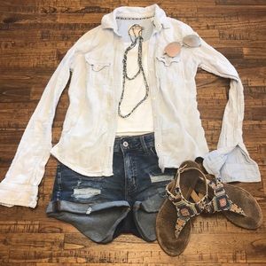 Hollister denim button down shirt